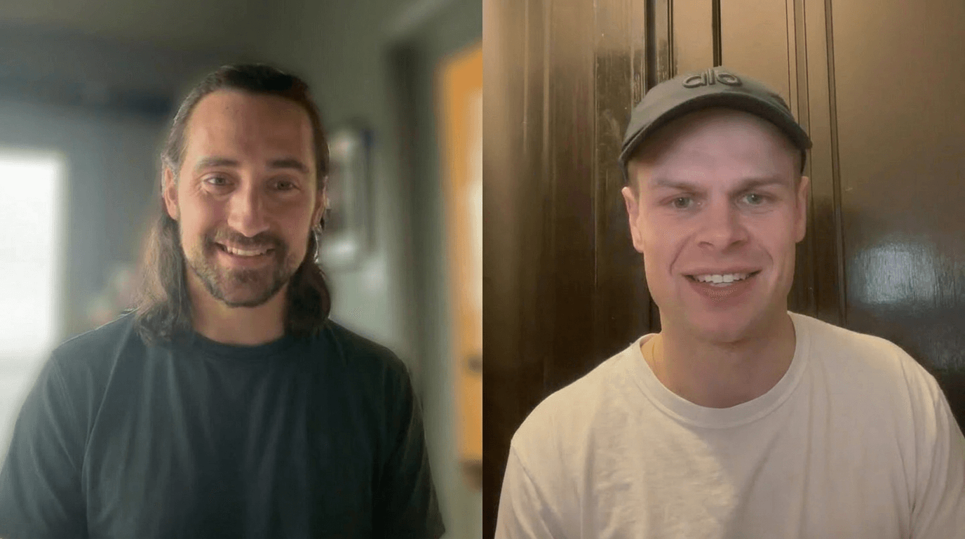 Episode 1 still โ Griffin interviewing Sam Holding